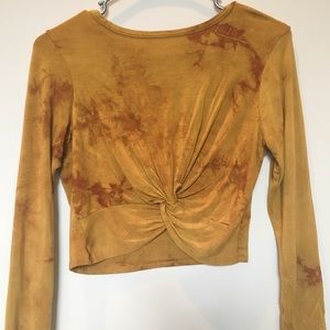 Long Sleeve Yellow crop Top